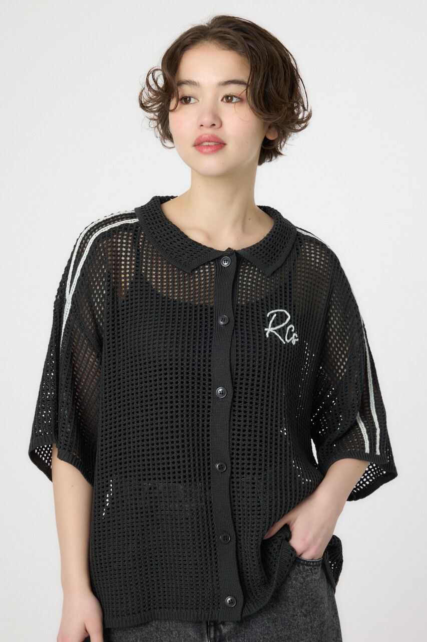 RODEO CROWNS「透かし編ラインカーディガン」|カーディガン|