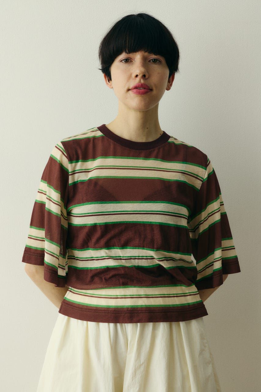 HeRIN.CYE「［予約］Border half tops」|Tシャツ・カットソー|柄BRN5