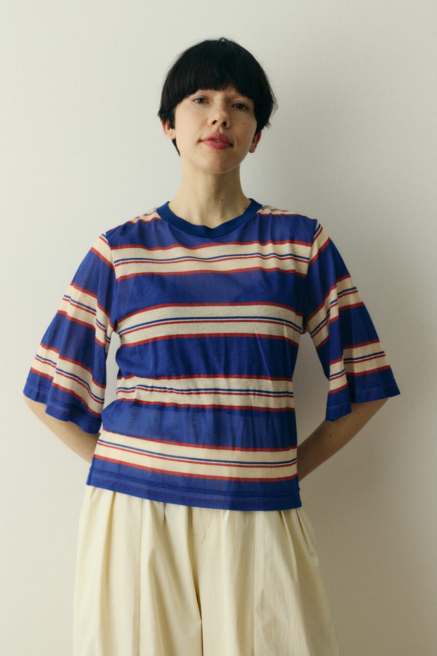 HeRIN.CYE「［予約］Border half tops」|Tシャツ・カットソー|柄BLU5