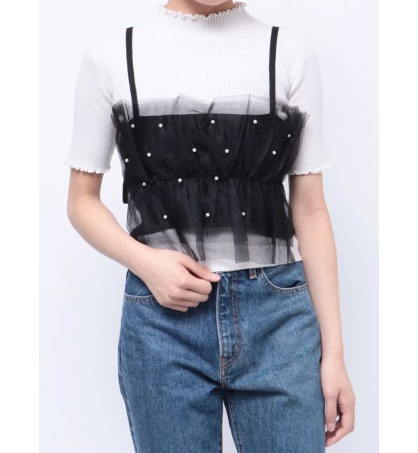 CALNAMUR「TULLE DOCKING BUSTIER」|シャツ・ブラウス|