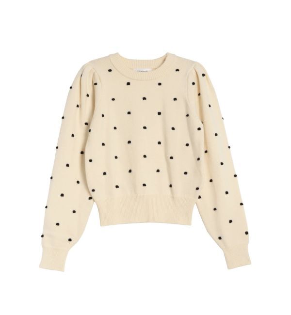 CALNAMUR「PUKU DOT KNIT PO/プクドットニットプルオーバー」|ニット・セーター|アイボリー