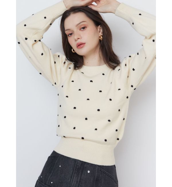 CALNAMUR「PUKU DOT KNIT PO/プクドットニットプルオーバー」|ニット・セーター|