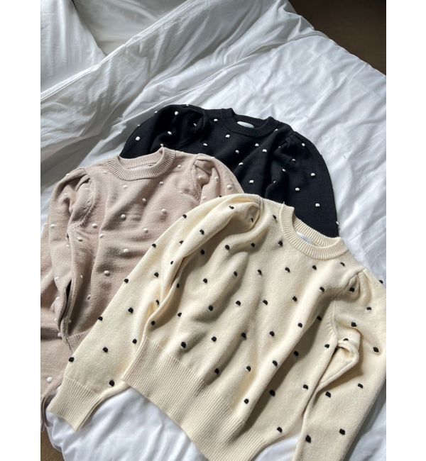 CALNAMUR「PUKU DOT KNIT PO/プクドットニットプルオーバー」|ニット・セーター|