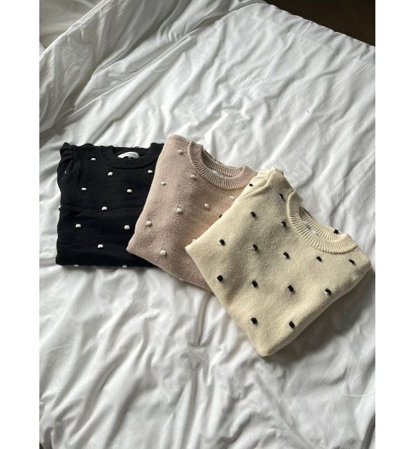 CALNAMUR「PUKU DOT KNIT PO/プクドットニットプルオーバー」|ニット・セーター|