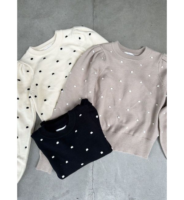 CALNAMUR「PUKU DOT KNIT PO/プクドットニットプルオーバー」|ニット・セーター|