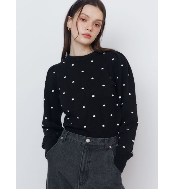 CALNAMUR「PUKU DOT KNIT PO/プクドットニットプルオーバー」|ニット・セーター|
