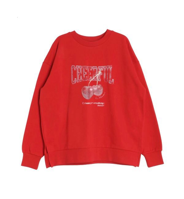 CALNAMUR「CRASH CHERRY PRINT BIG SWEAT/クラッシュチェリープリントビッグスウェット」|Tシャツ・カットソー|