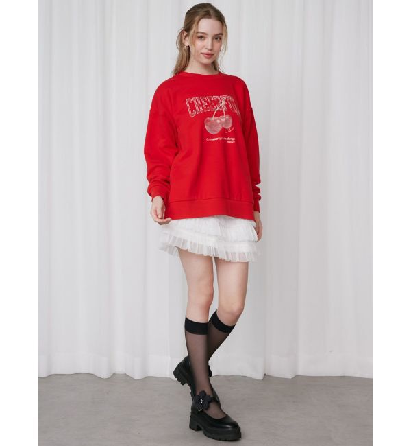 CALNAMUR「CRASH CHERRY PRINT BIG SWEAT/クラッシュチェリープリントビッグスウェット」|Tシャツ・カットソー|
