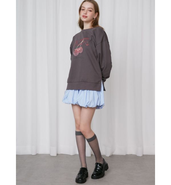 CALNAMUR「CRASH CHERRY PRINT BIG SWEAT/クラッシュチェリープリントビッグスウェット」|Tシャツ・カットソー|