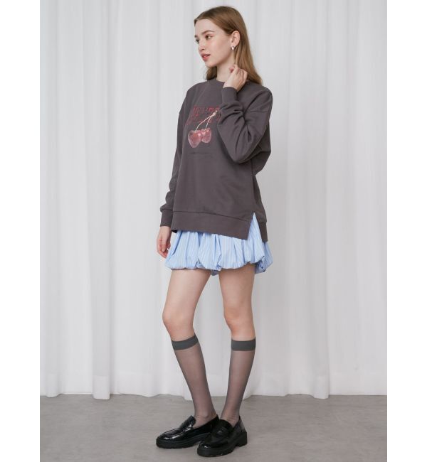 CALNAMUR「CRASH CHERRY PRINT BIG SWEAT/クラッシュチェリープリントビッグスウェット」|Tシャツ・カットソー|