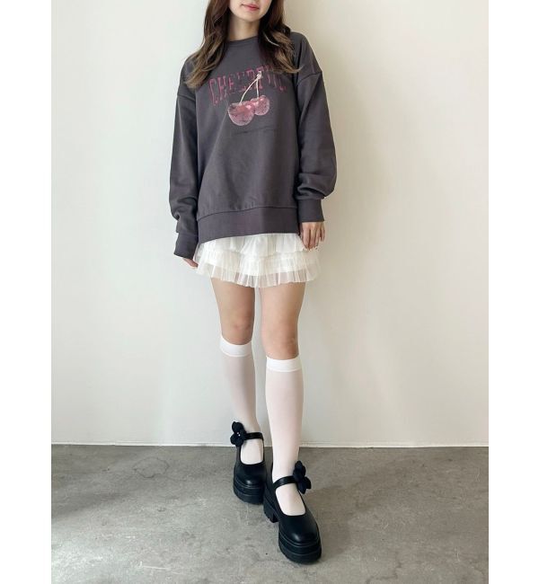 CALNAMUR「CRASH CHERRY PRINT BIG SWEAT/クラッシュチェリープリントビッグスウェット」|Tシャツ・カットソー|