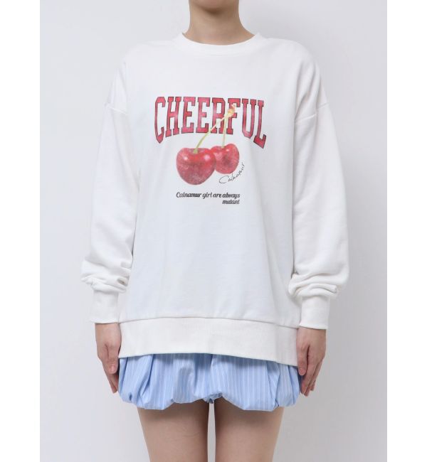 CALNAMUR「CRASH CHERRY PRINT BIG SWEAT/クラッシュチェリープリントビッグスウェット」|Tシャツ・カットソー|