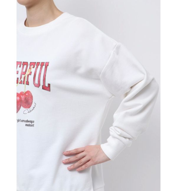 CALNAMUR「CRASH CHERRY PRINT BIG SWEAT/クラッシュチェリープリントビッグスウェット」|Tシャツ・カットソー|