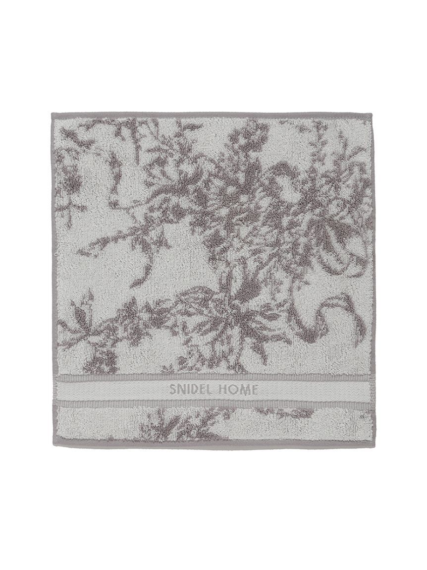 SNIDEL HOME「リボン花柄ジャガードハンドタオル」|ハンカチ|GRY