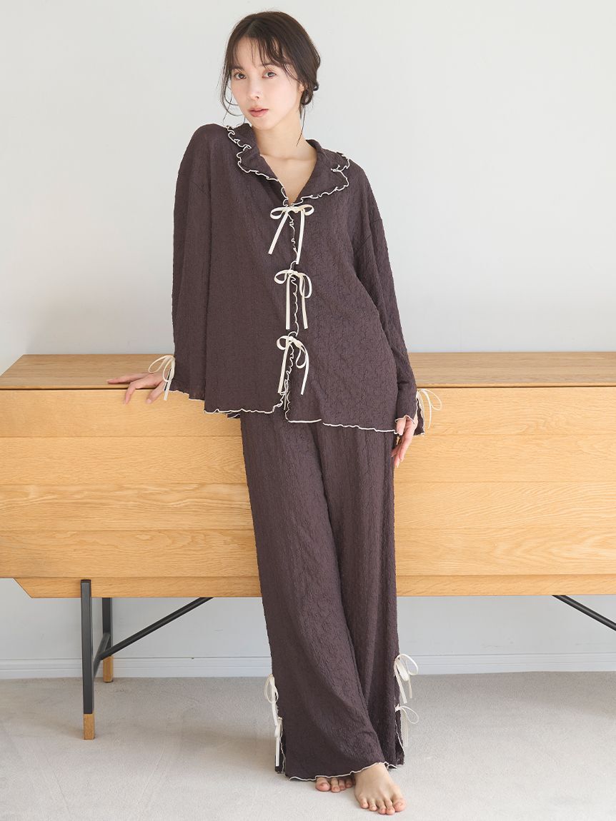 SNIDEL HOME「カットレースロングパンツ」|ルームウェア|