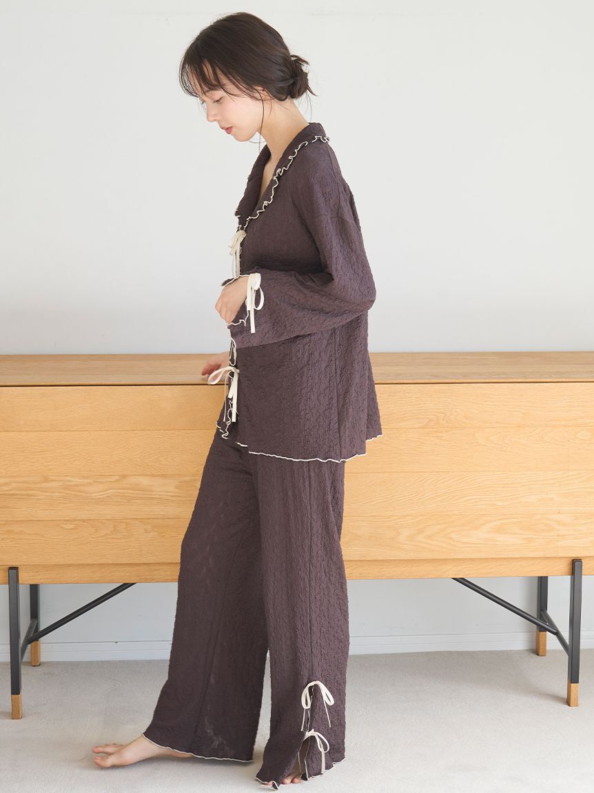 SNIDEL HOME「カットレースロングパンツ」|ルームウェア|