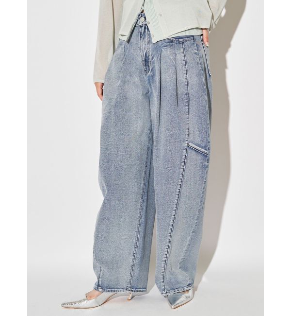 ELENDEEK「PANEL TUK DENIM WIDE PT」|デニム|