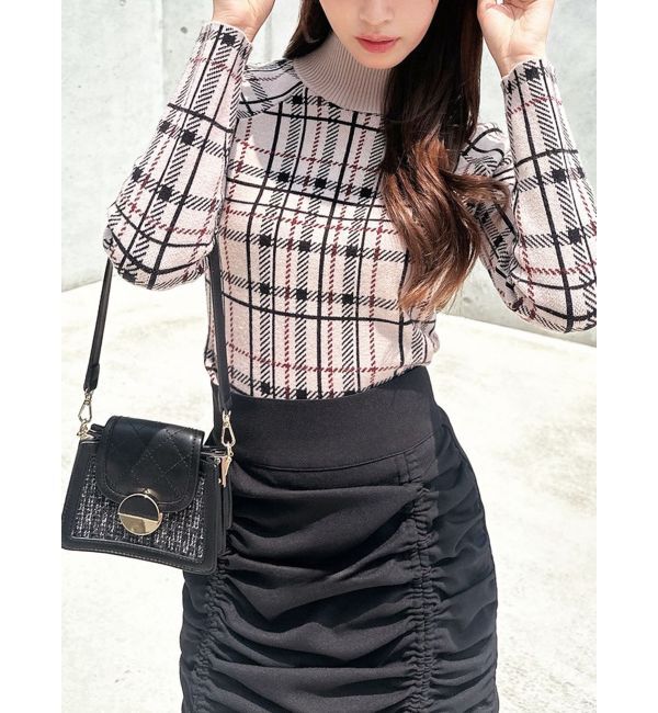 RESEXXY「ハイネックベーシックニットトップス」|ニット・セーター|ベージュ