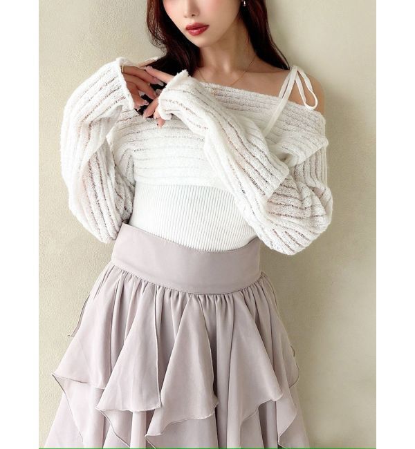 RESEXXY「レイヤードニットトップス」|ニット・セーター|ホワイト