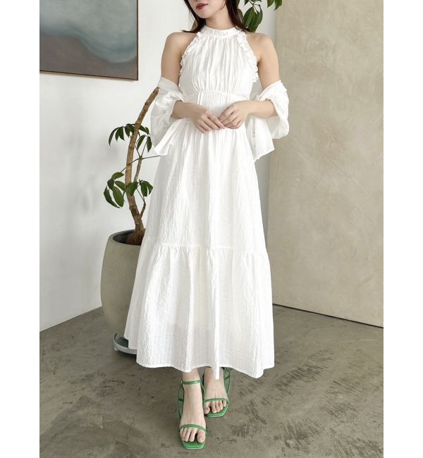 dazzlin「アメスリフリルシェイプワンピース」|ワンピース|オフホワイト