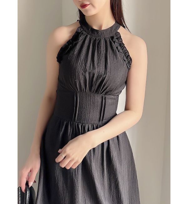 dazzlin「アメスリフリルシェイプワンピース」|ワンピース|ブラック