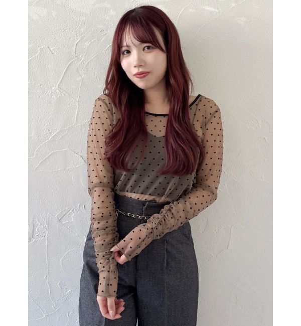 dazzlin「モチーフチュールシアートップス」|Tシャツ・カットソー|