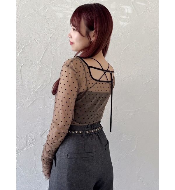 dazzlin「モチーフチュールシアートップス」|Tシャツ・カットソー|