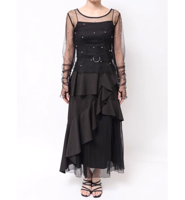 dazzlin「モチーフチュールシアートップス」|Tシャツ・カットソー|