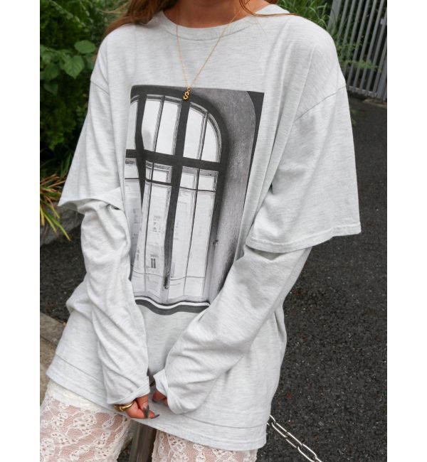 Ungrid「フォトプリントレイヤードロングスリーブTee」|Tシャツ・カットソー|