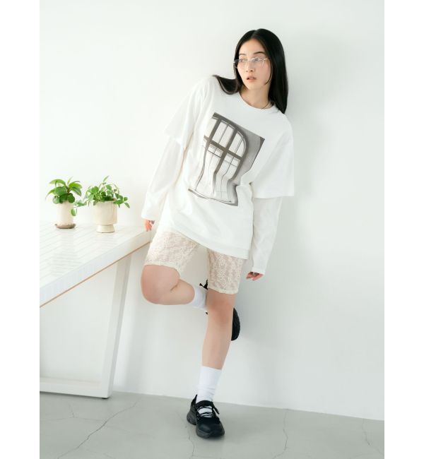 Ungrid「フォトプリントレイヤードロングスリーブTee」|Tシャツ・カットソー|