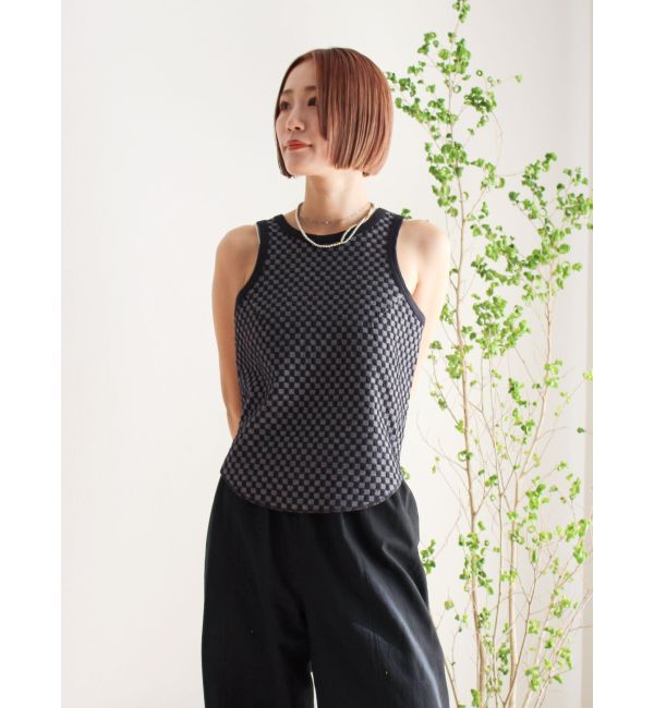 Ungrid「チェックジャカードタンクトップ」|タンクトップ|