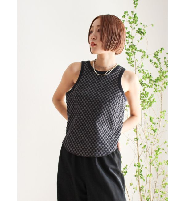 Ungrid「チェックジャカードタンクトップ」|タンクトップ|