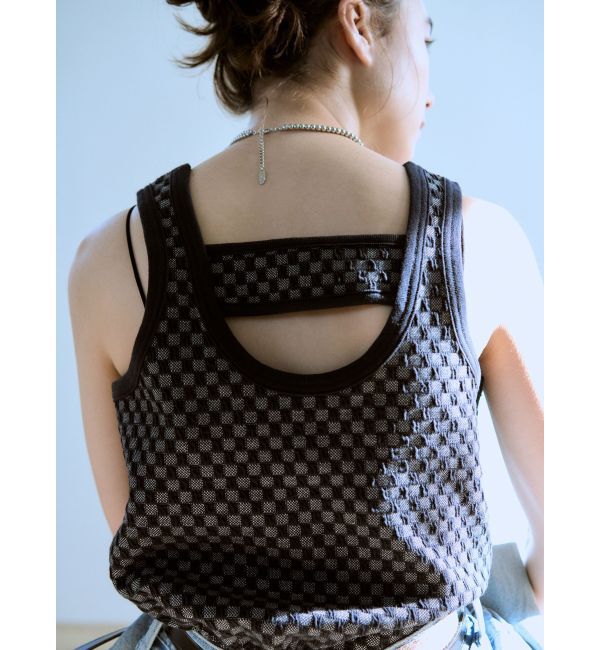 Ungrid「チェックジャカードタンクトップ」|タンクトップ|