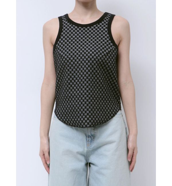 Ungrid「チェックジャカードタンクトップ」|タンクトップ|