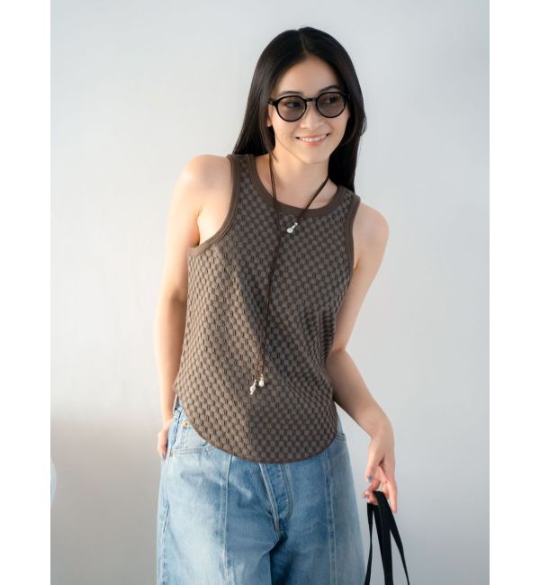 Ungrid「チェックジャカードタンクトップ」|タンクトップ|