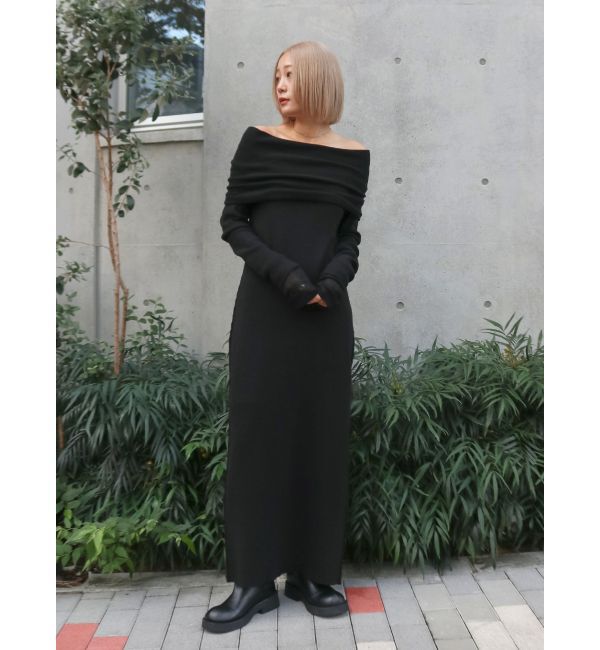 Ungrid「オフショルニットワンピース」|ワンピース|ブラック