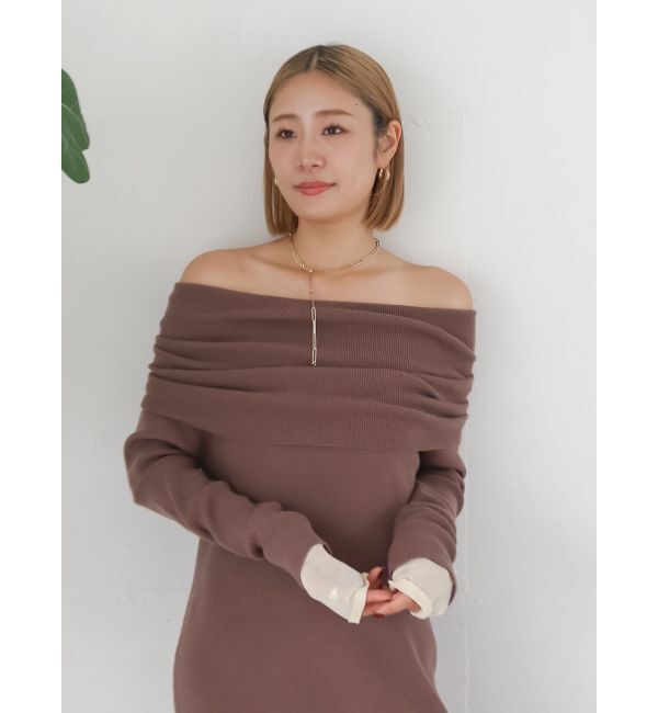 Ungrid「オフショルニットワンピース」|ワンピース|