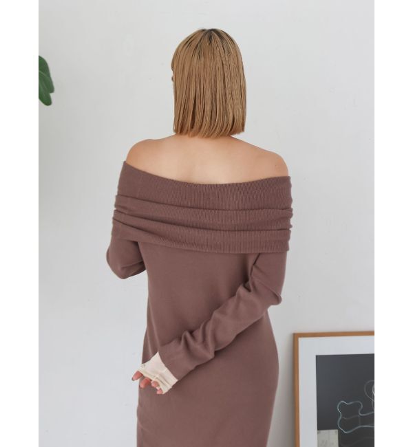 Ungrid「オフショルニットワンピース」|ワンピース|