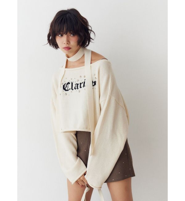 jouetie「オフショルチョーカーショートニット」|ニット・セーター|