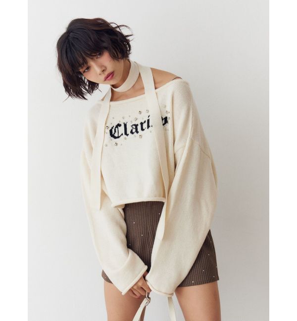 jouetie「オフショルチョーカーショートニット」|ニット・セーター|