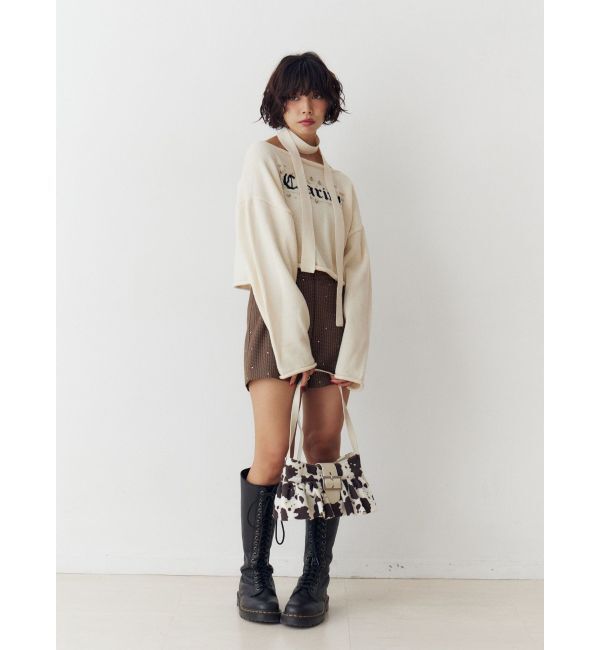 jouetie「オフショルチョーカーショートニット」|ニット・セーター|