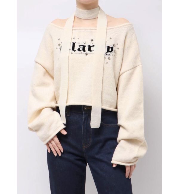 jouetie「オフショルチョーカーショートニット」|ニット・セーター|