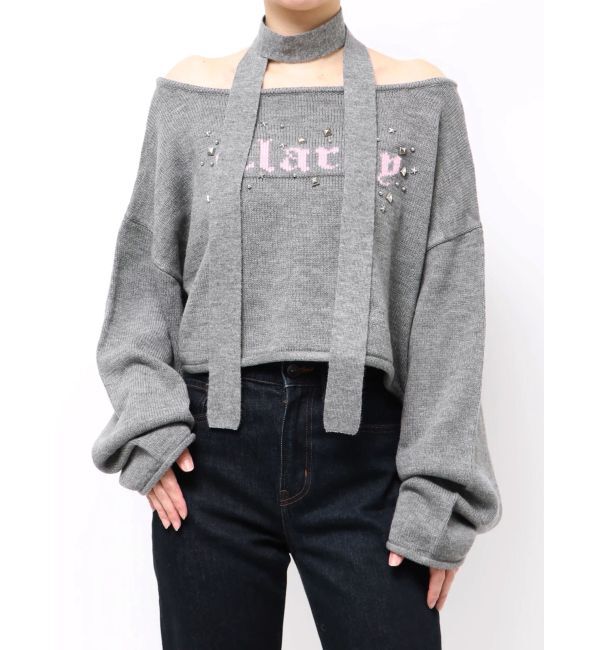 jouetie「オフショルチョーカーショートニット」|ニット・セーター|