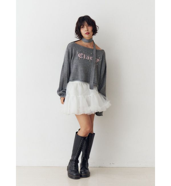 jouetie「オフショルチョーカーショートニット」|ニット・セーター|