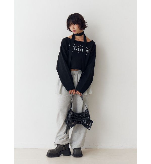 jouetie「オフショルチョーカーショートニット」|ニット・セーター|