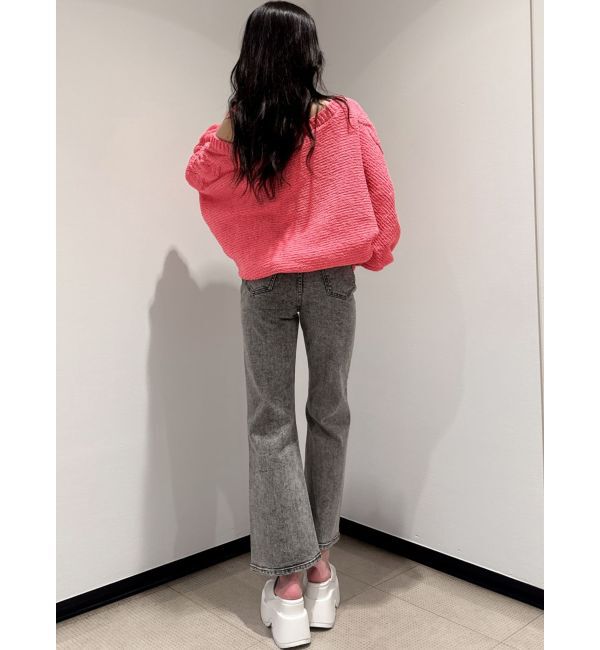 GYDA「ケミカルBACKリボンデニムロンパース」|オールインワン|