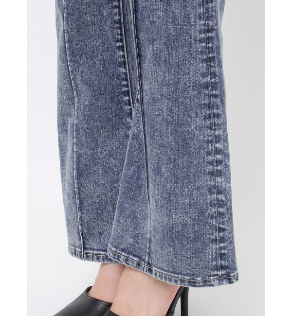 GYDA「ケミカルBACKリボンデニムロンパース」|オールインワン|