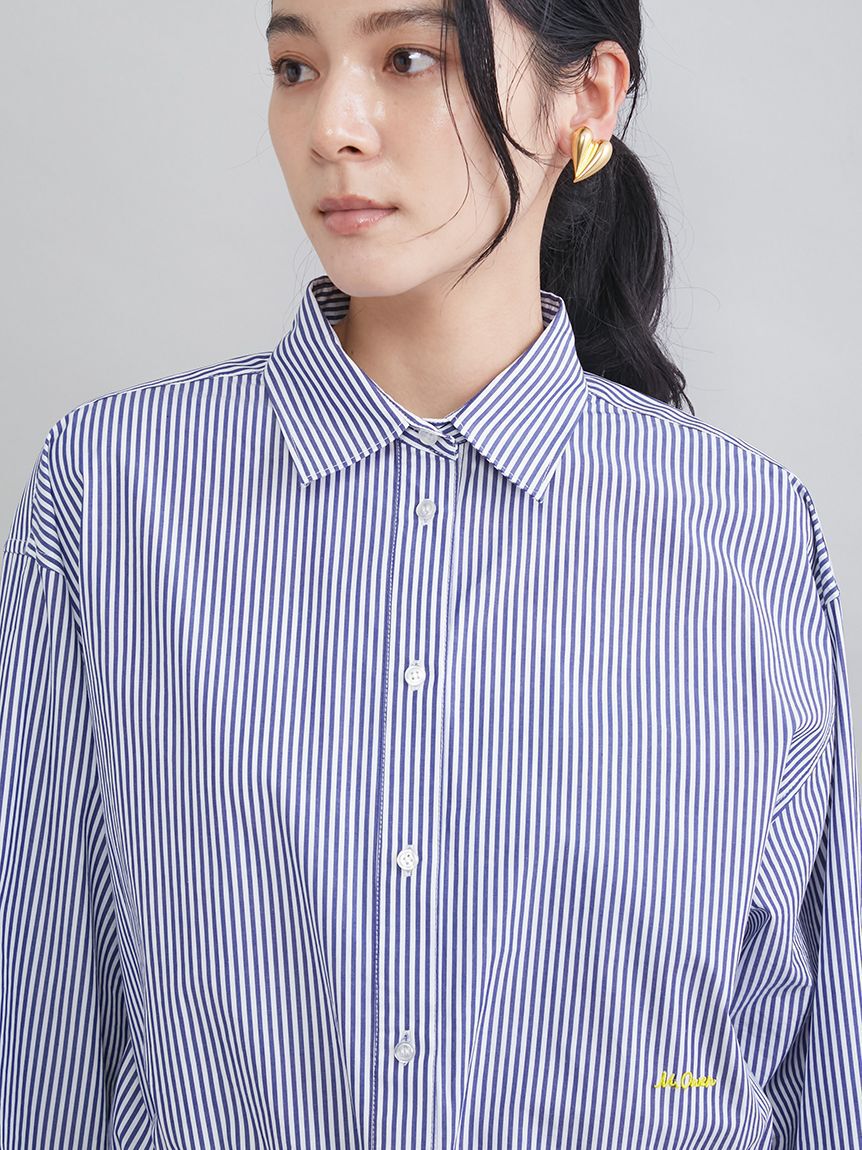 Mila Owen「ストライプドロストショートシャツ」|シャツ・ブラウス|