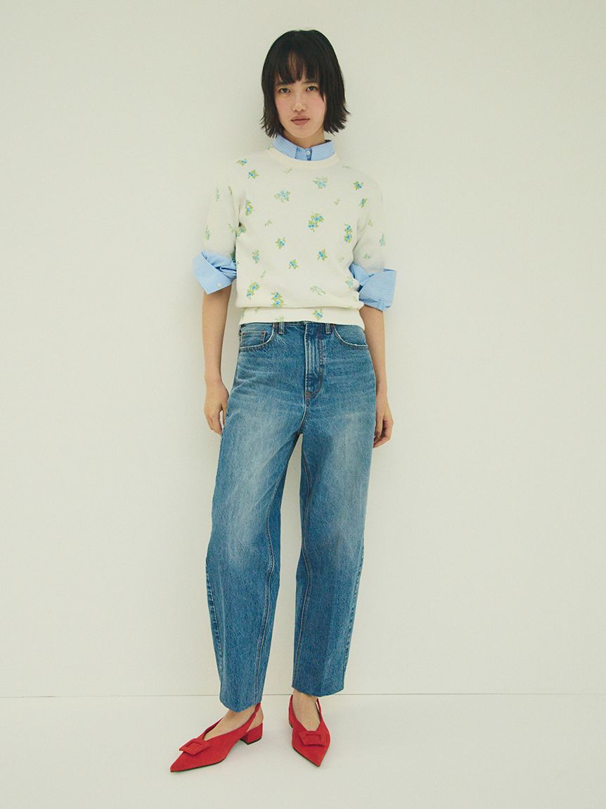 Mila Owen「ストライプドロストショートシャツ」|シャツ・ブラウス|