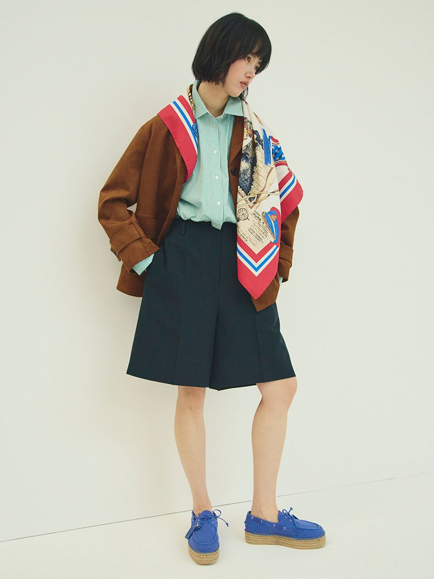 Mila Owen「ストライプドロストショートシャツ」|シャツ・ブラウス|